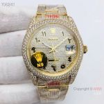 N9 Factory Swiss 2824 904L Rolex Datejust Iced Out Watch Fake Rolex with Diamond Bezel